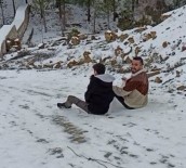 Kar Üzerinde Kayan Genç Tel Örgüleri Asip Kanala Düstü
