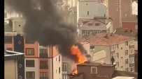 Çatidaki Isçi Alev Alev Yanan Çatidan Inmedi