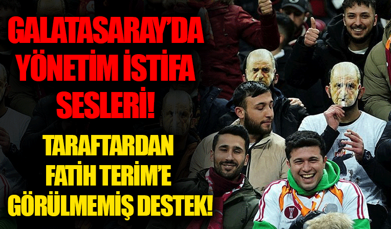 Galatasaray taraftarından yönetim istifa tezahüratları! Fatih Terim’e görülmemiş destek…