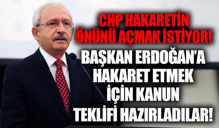 CHP hakaretin önünü açmak istiyor! 'Cumhurbaşkanı'na hakaret' suçunun TCK'dan kaldırılması için kanun teklifi hazırladı