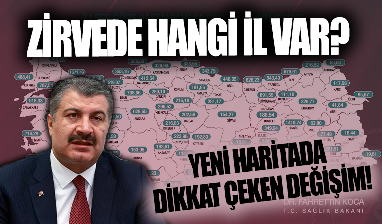 Bakan Koca haftalık vaka haritasını paylaştı!