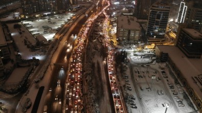 Basin Ekspres Yolu'ndaki Trafik Havadan Görüntülendi