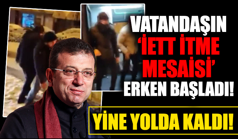 Esenyurt'ta yolda kalan İETT otobüsünün hareket edebilmesi için yolcular aynı anda zıpladı