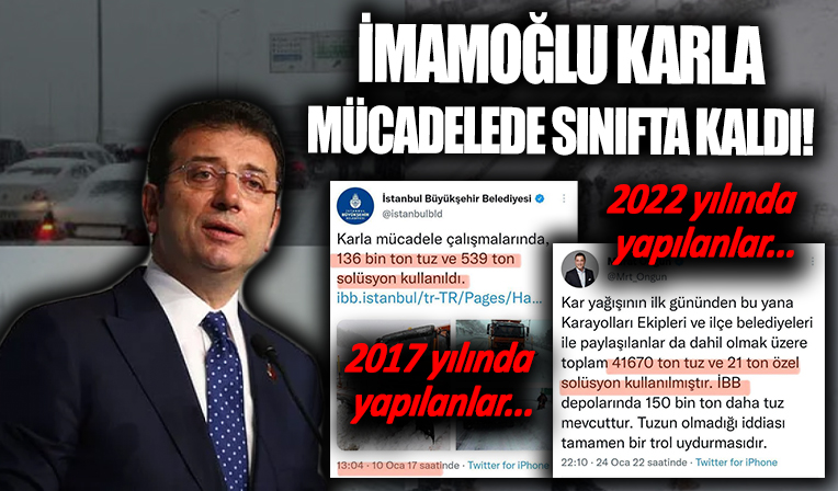 İmamoğlu'nun İBB'si karla mücadelede sınıfta kaldı! 2017'de yılındaki rakamlarla bugünkü rakamlar arasında uçurum var...