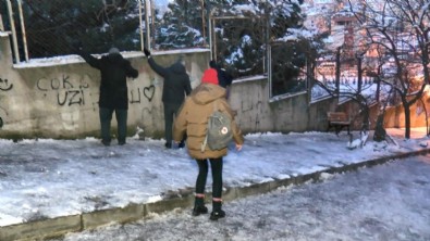 CHP'li belediyelerin karla mücadele yetersizliği! Vatandaşlar düşmemek için duvara tutundu