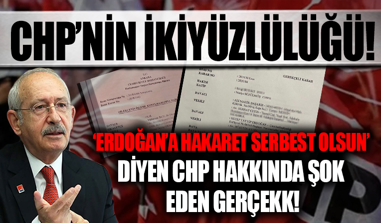 CHP yine işine geldiği gibi hareket ediyor! Cumhurbaşkanı'na hakaret 'suç olmasın' diyenler Erdoğan'a dava açmış...