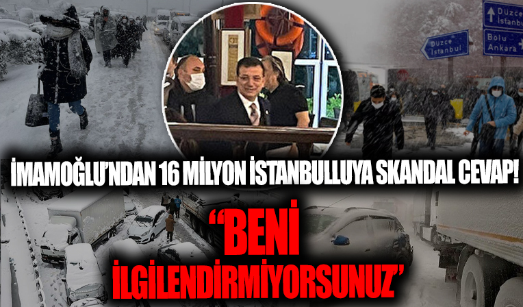 Ekrem İmamoğlu'ndan 16 milyon İstanbulluya skandal cevap! 'Beni ilgilendirmiyor'
