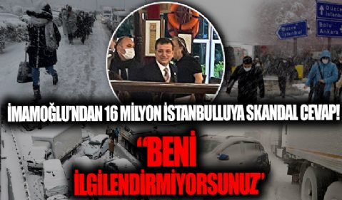 Ekrem İmamoğlu'ndan 16 milyon İstanbulluya skandal cevap! 'Beni ilgilendirmiyor'