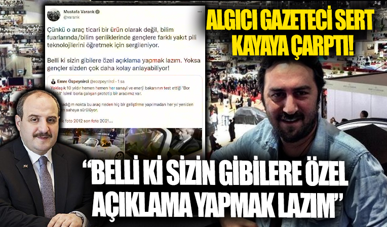 Bakan Varank'tan algıcı gazeteci Emre Özpeynirci'ye 'Bor mobil' cevabı!