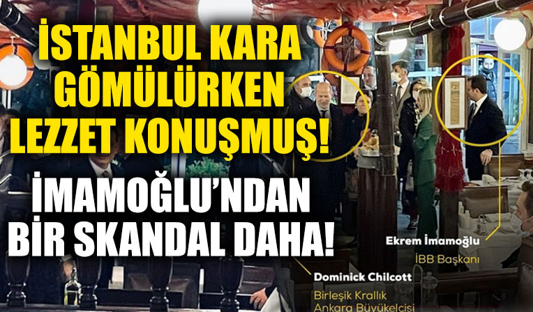 İmamoğlu İstanbul'u kar esaretine bırakıp İngiliz elçiyle balıkçıda buluştu: Lezzet konuşmuş!
