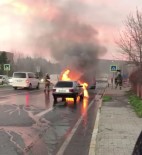 Otomobil Alev Alev Yandi, Sürücü Son Anda Kurtuldu