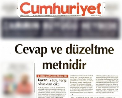 TÜGVA yalanı Cumhuriyet'i bir kez daha tekzip yayınlamak zorunda bıraktı