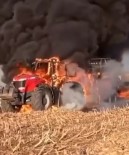 Batman'da Saman Yüklü Traktör Alev Aldi