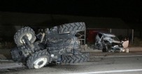 Otomobil traktör römorkuna arkadan çarptı: 4 yaralı