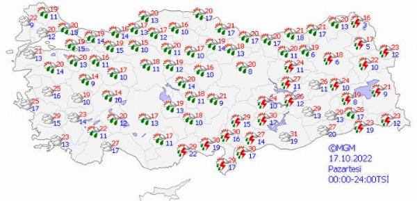 Meteorolojiden İstanbul ve 65 ile yağış uyarısı
