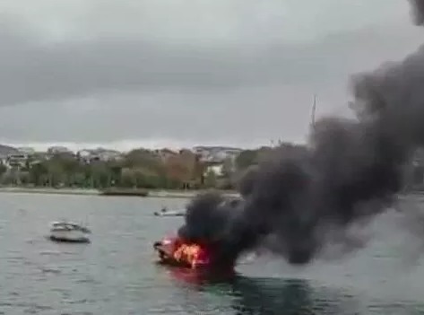 Kocaeli'de korkunç yangın! Milyonluk lüks tekne alev topuna döndü