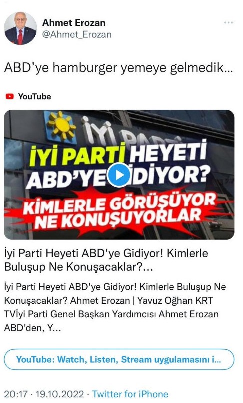 İYİ Parti'den Kılıçdaroğlu'na 'hamburger' göndermesi