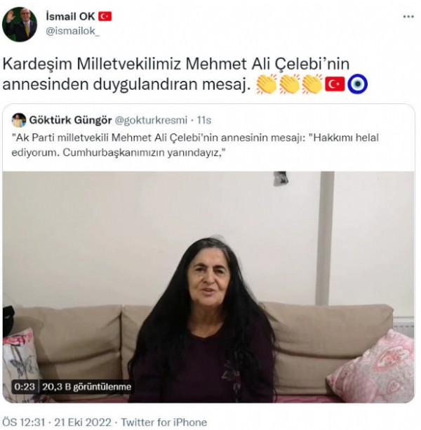 AK Parti'ye geçen Mehmet Ali Çelebi'nin annesi: Oğlum milli cepheye geçtiği için çok gururlandım