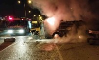 Takla Atip Sürüklenen Kamyonet Yandi, Sürücüyü Polis Kurtardi