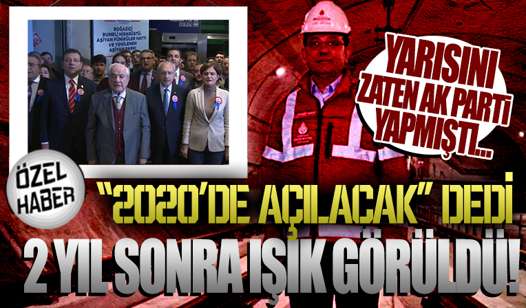 CHP'li İBB, yarısını AK Parti'nin yaptığı projeyi '2020'de açacağız' demişti: Sonunda bugün hizmete giriyor!
