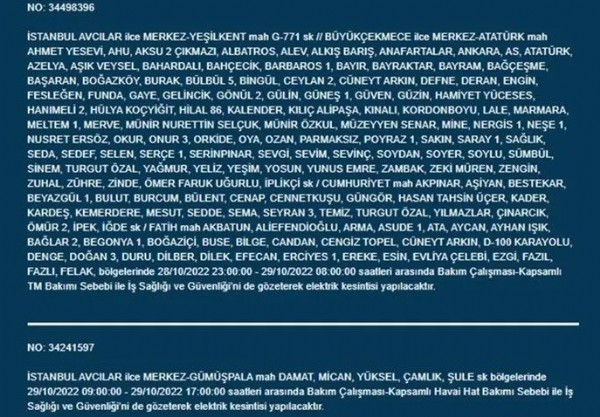 Bedaş duyurdu: İstanbul'un 7 ilçesinde 8 saatlik elektrik kesintisi!