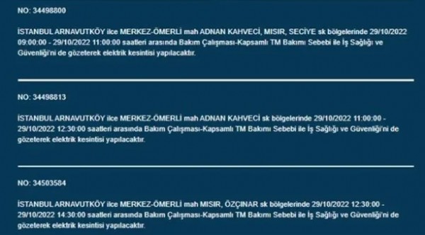 Bedaş duyurdu: İstanbul'un 7 ilçesinde 8 saatlik elektrik kesintisi!