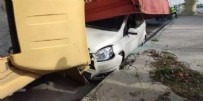 Bakırköy'de feci kaza: Tır, otomobilin üzerine devrildi!