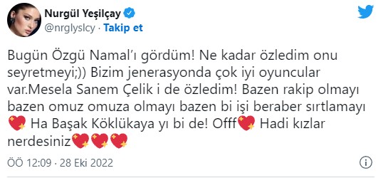 Nurgül Yeşilçay meslektaşlarına seslendi