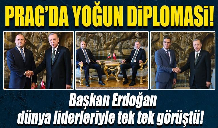 Prag'da yoğun diplomasi: Cumhurbaşkanı Erdoğan dünya liderleriyle görüştü