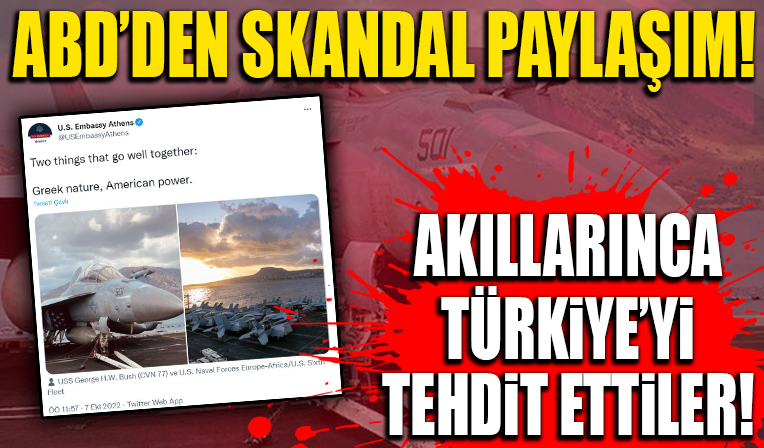 Uçak gemisini Girit'e yanaştıran ABD'den skandal paylaşım! Türkiye'ye üstü kapalı tehdit...