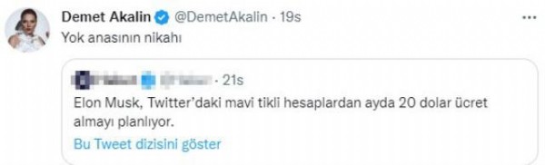 Demet Akalın'dan Elon Musk tepkisi!