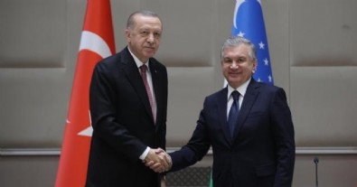 Başkan Erdoğan, mevkidaşı Mirziyoyev ile görüştü