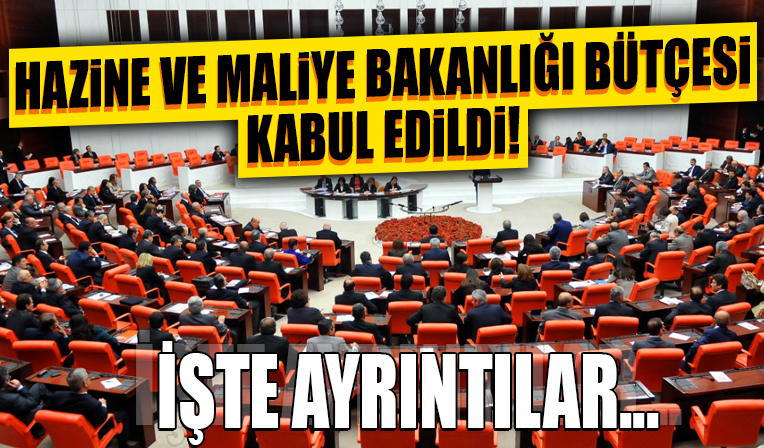 Hazine ve Maliye Bakanlığı bütçesi kabul edildi...
