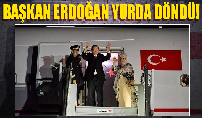 Başkan Erdoğan, Özbekistan'daki temaslarının ardından yurda döndü