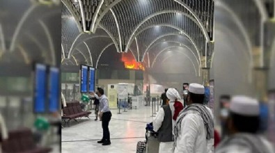 Bağdat Uluslararası Havalimanı'nın Dış Hatlar Terminalinde yangın