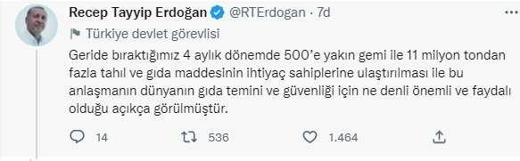 Başkan Erdoğan duyurdu! Tahıl Koridoru Anlaşması uzatıldı