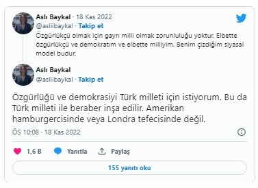 Deniz Baykal'ın kızı Aslı Baykal'dan Kılıçdaroğlu'na olay gönderme! 'Özgürlük Türk milleti ile inşa edilir'