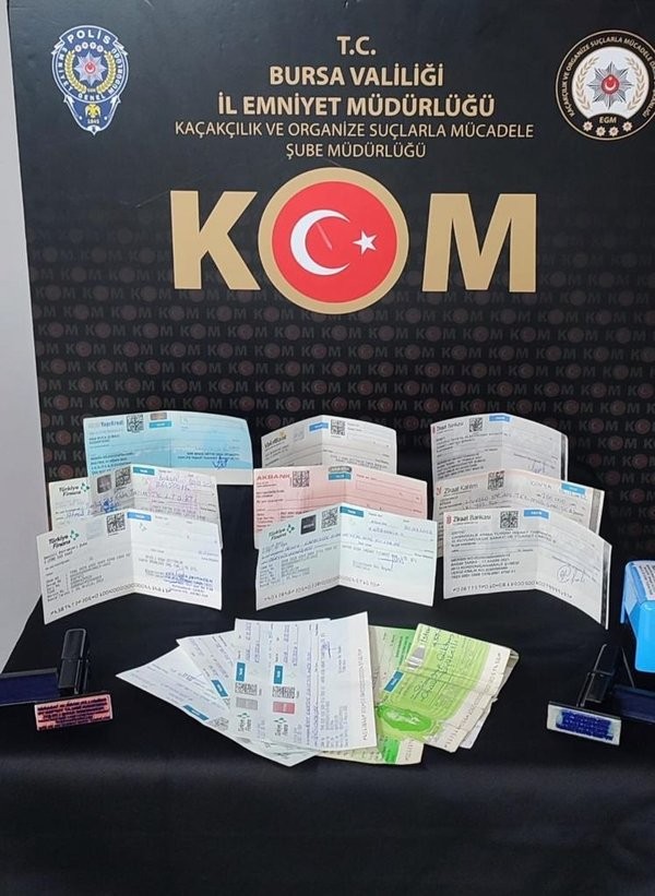Bursa'da 3,5 milyonluk sahte çek operasyonu