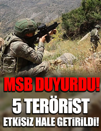 MSB'den PKK'ya bir darbe daha! 5 terörist etkisiz hale getirildi