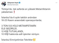 Bakan Soylu Duyurdu Açiklamasi Türkiye'de Tek Seferdeki En Fazla Miktardaki Metamfetamin Yakalanmasi Gerçeklestirildi