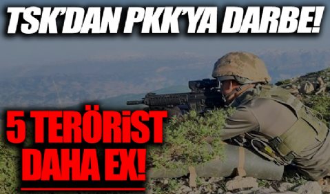 TSK'dan PKK'ya bir darbe daha! 5 terörist etkisiz hale getirildi