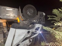 Gönen'de Süt Tankeri Devrildi