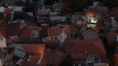 Depremde Yikilan Minare Havadan Görüntülendi