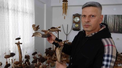 Dogadan Topladigi Agaç Parçalarini Sanata Dönüstürüyor