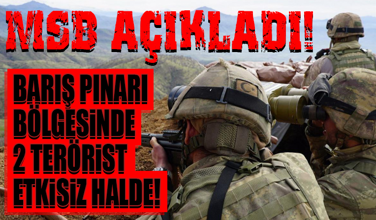Milli Savunma Bakanlığı: Barış Pınarı bölgesinde iki PKK/YPG'li terörist etkisiz hale getirildi!