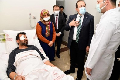 Vali Pehlivan Yarali Polisi Hastanede Ziyaret Etti