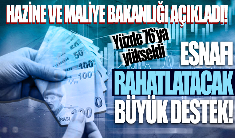 Esnafa büyük destek! Bakanlık açıkladı: Yüzde 76'ya yükseltildi