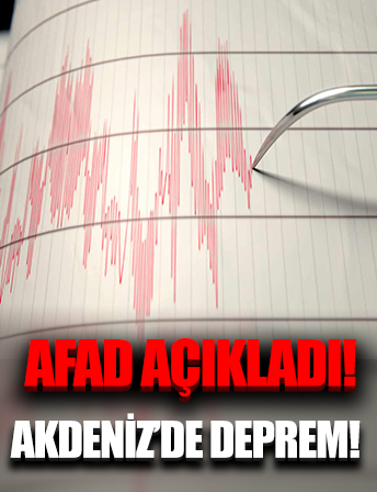 Kandilli duyurdu: Akdeniz'de deprem!