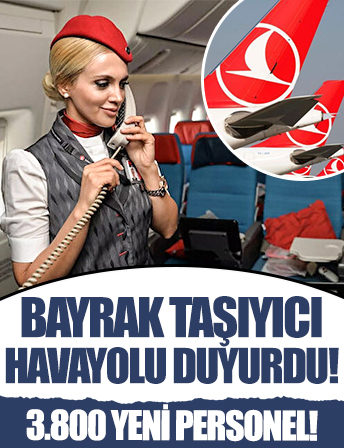 Türk Hava Yolları iki bin 600 yeni kabin memuru ve bin 200 pilot alacak