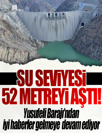 Yusufeli Barajı'nda su seviyesi 52 metreyi aştı